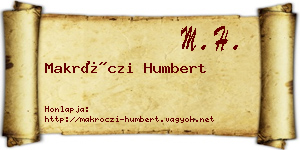 Makróczi Humbert névjegykártya